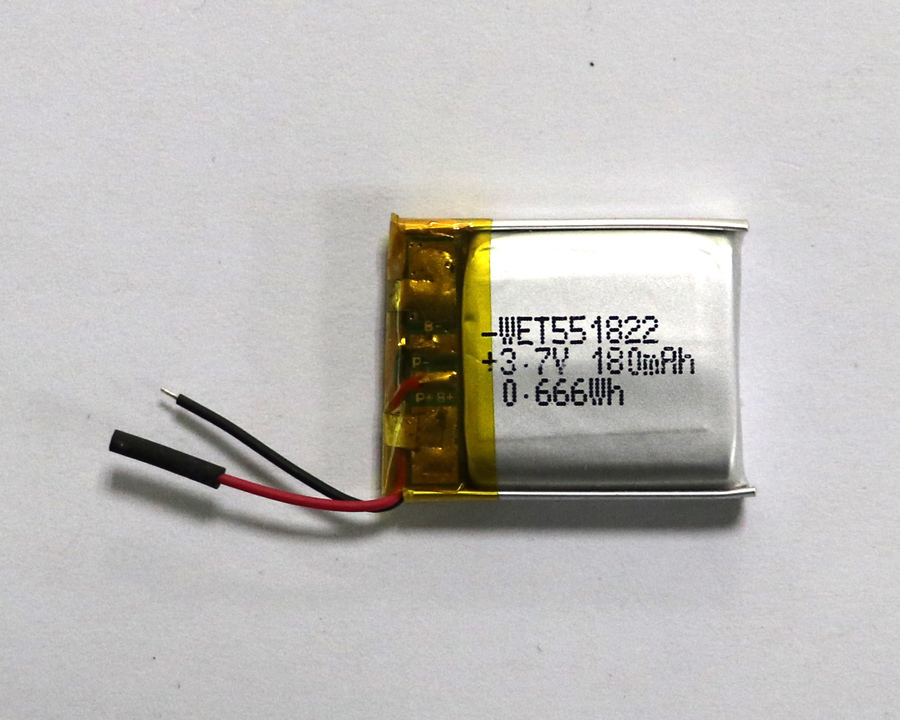 -WET 551822 +3.7V 180mAh 0.666Wh