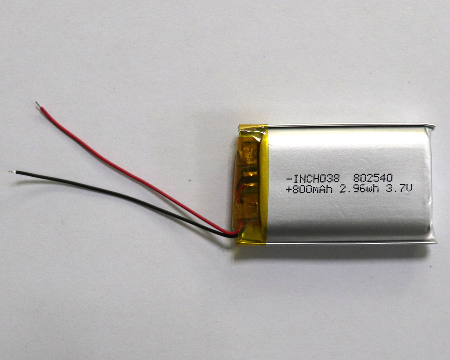 -INCH038 802540 +800mAh 2.96wh 3.7V